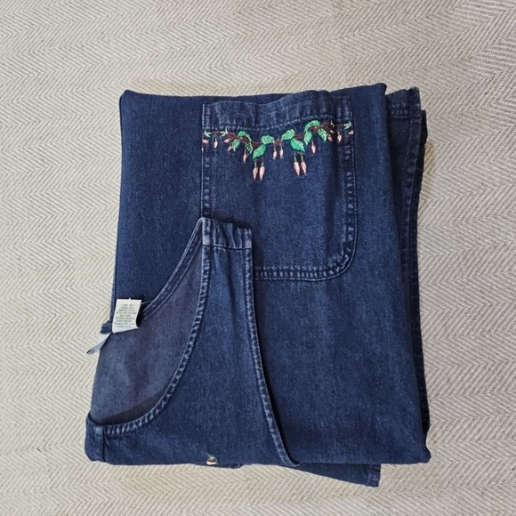 National Wildlife Denim Maxi Dress Size Medium Blue Floral and Bird Embroidery - Picture 12 of 12